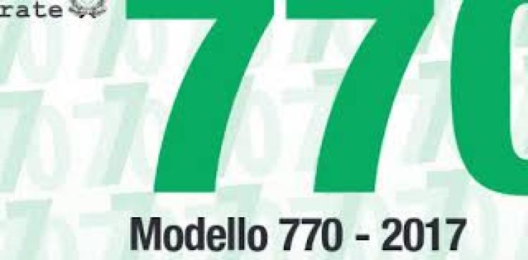 Frontespizio modello 770/2017