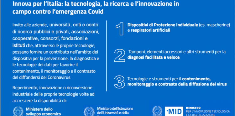 Innova per l'Italia”, innovazione, ricerca e tecnologia per sconfiggere  l'emergenza | SardegnaImpresa